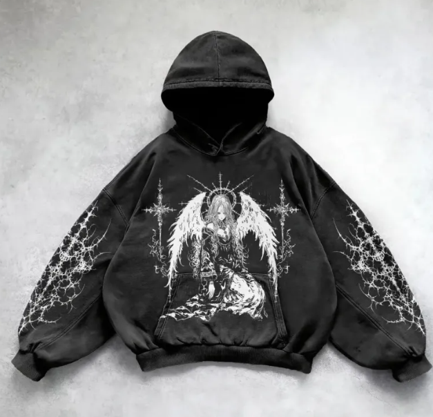 Hooded Printed Hip Hop Y2G Streetwear Sweatshirt