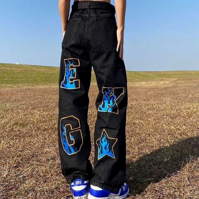 Retro American Hip-Hop Wide Leg Jeans for Men